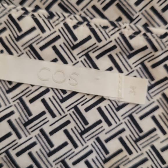 COS - Black & White High Collar Wrap Blouse - Picture 5 of 6